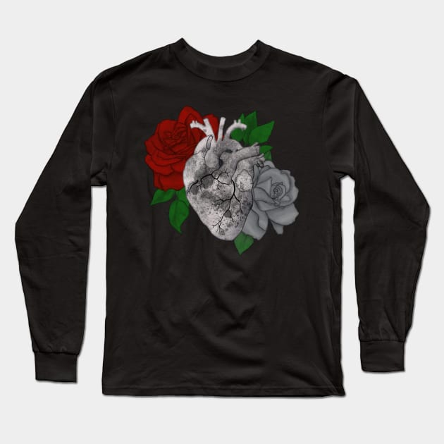 Floral heart decay Long Sleeve T-Shirt by TheRainbowPossum